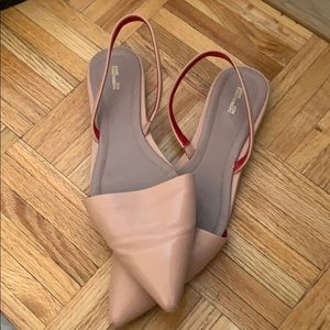 Nude slingback flats